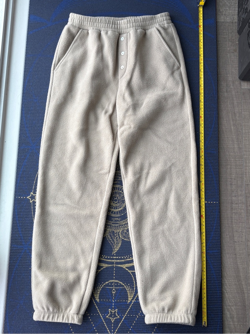 DONNI  Cream Fleece Jogger Pants - Comfortable Everyday Wear